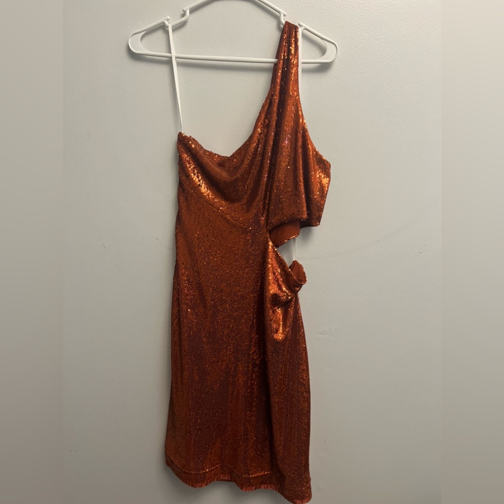 NWT Halston VAL SEQUIN ONE SHOULDER MINI 16 - Picture 7 of 9